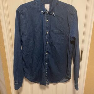 GAP Men's Casual Indigo Denise Button-Down Shirt